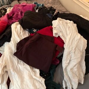 Large lot of women’s clothes size M and L, and 10-12.  All brand names.